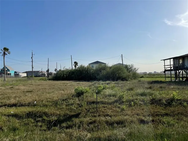a view of a field of grass and trees