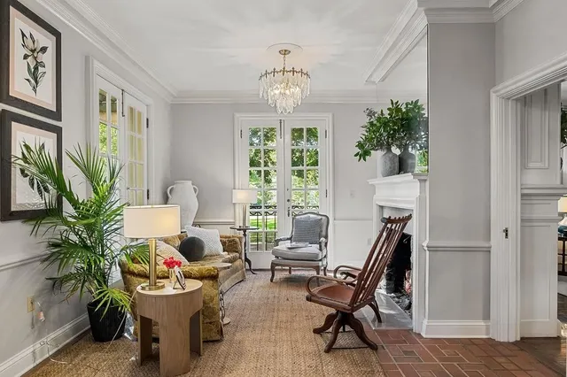 a room with water heater and wooden floor