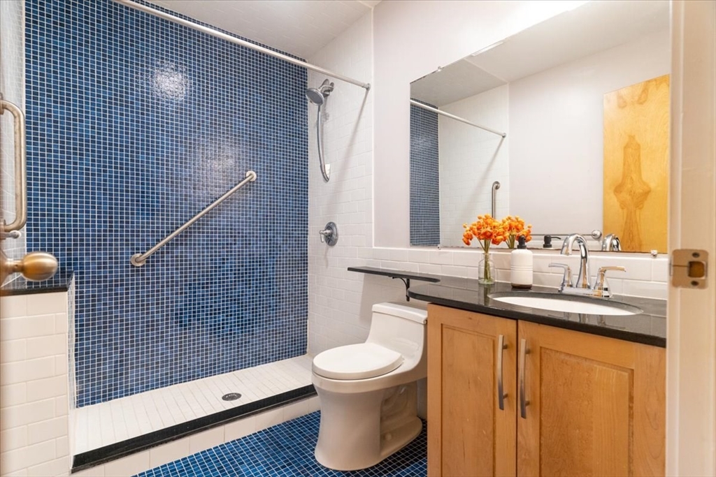 24 Bay State Road, Unit 18 Cambridge, MA 02138 - Photo 18 of 27 a bathroom with a sink a toilet and shower