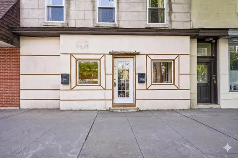 a front view of a building