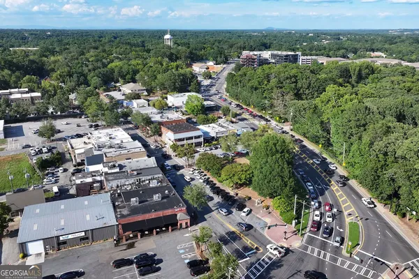 an aerial view of multiple house