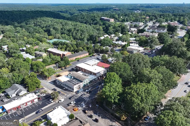 an aerial view of multiple house