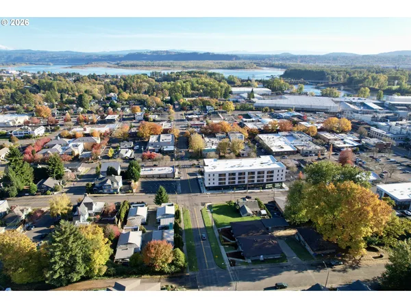 an aerial view of a city
