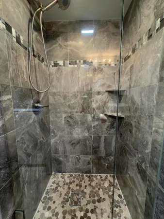 a bathroom with a shower