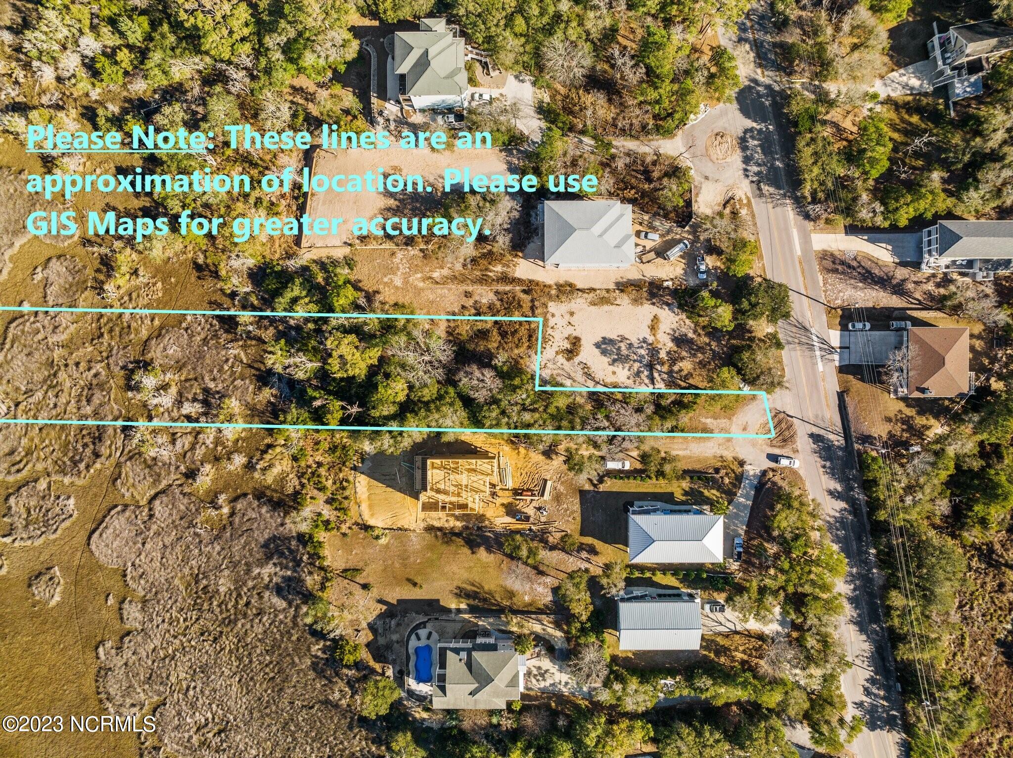 10512 Coast Guard Road Emerald Isle, NC 28594 - Photo 6 of 25 Overhead Aerial Outline