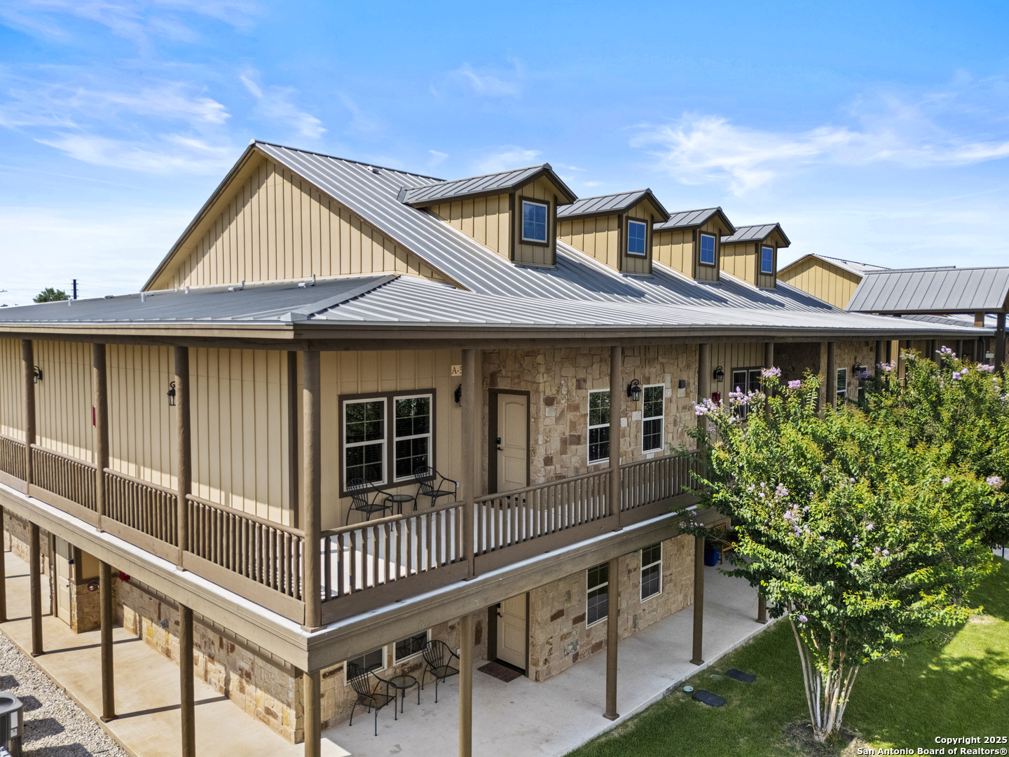 a front view of a house with balcony