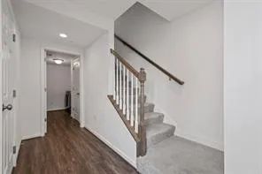 a view of entryway with wooden floor