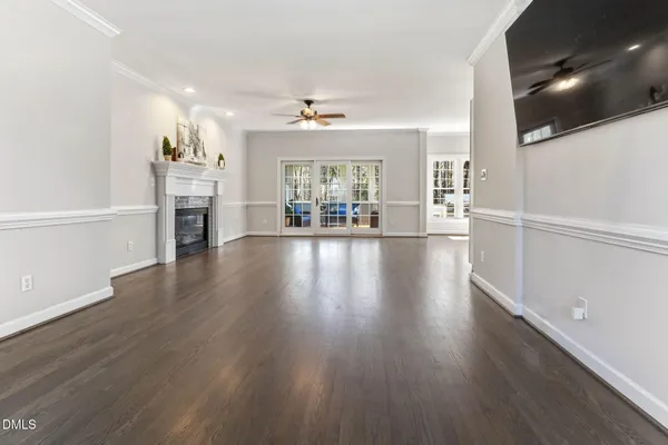 a view of entryway with wooden floor