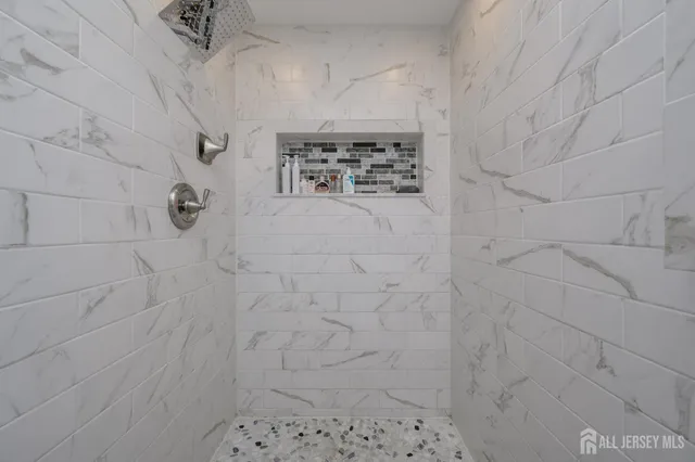 a bathroom with shower