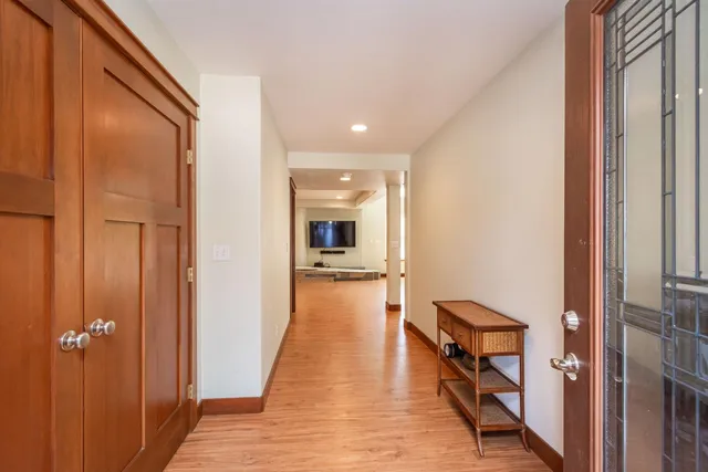 a view of a living room a flat screen tv