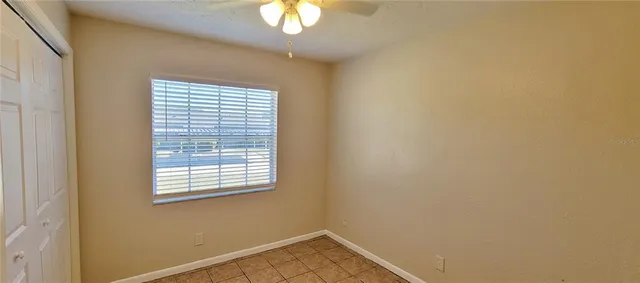 a view of a room with a window