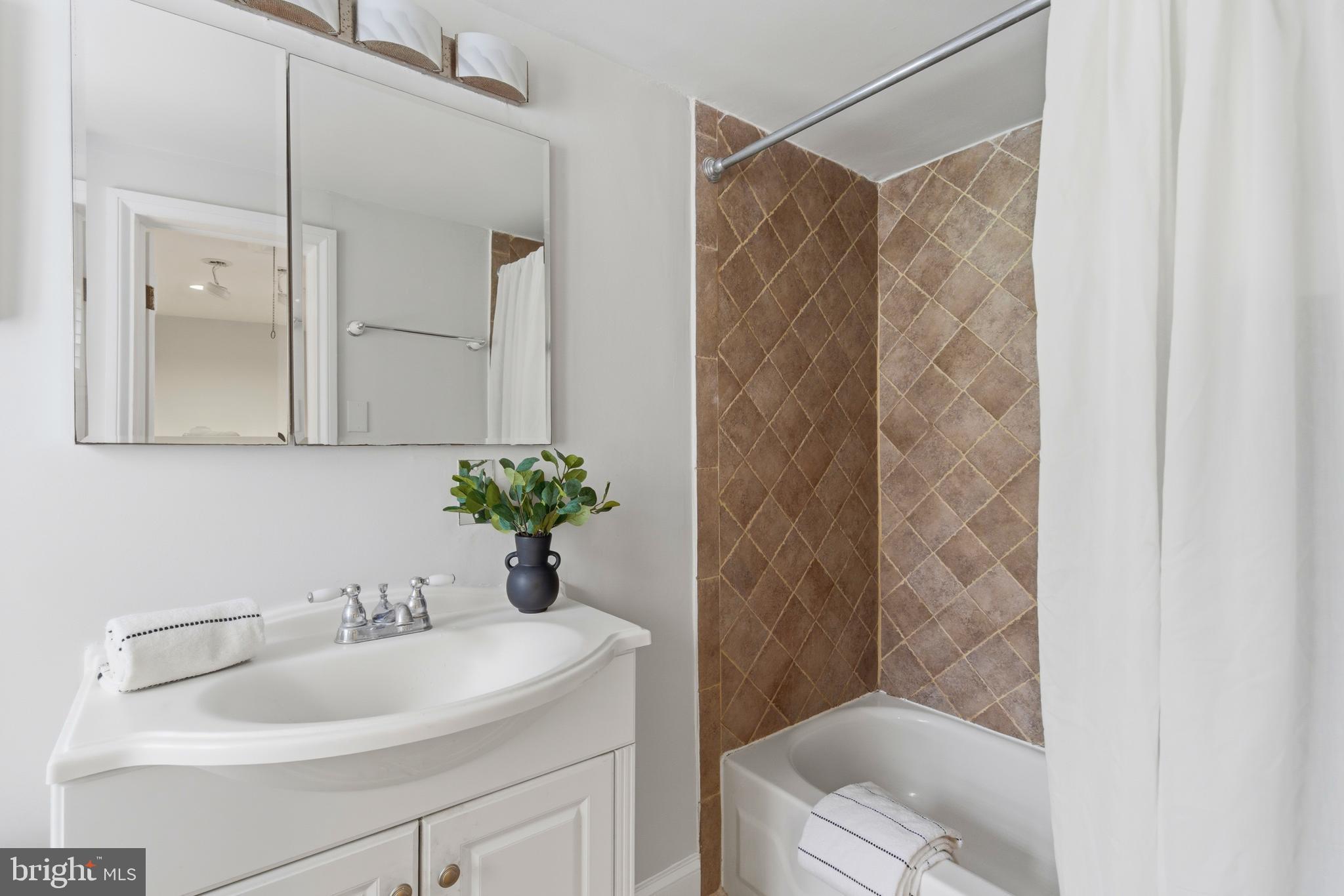 2719 Dumbarton Street Northwest Washington, DC 20007 - Photo 19 of 32 a bathroom with a sink and mirror with toilet
