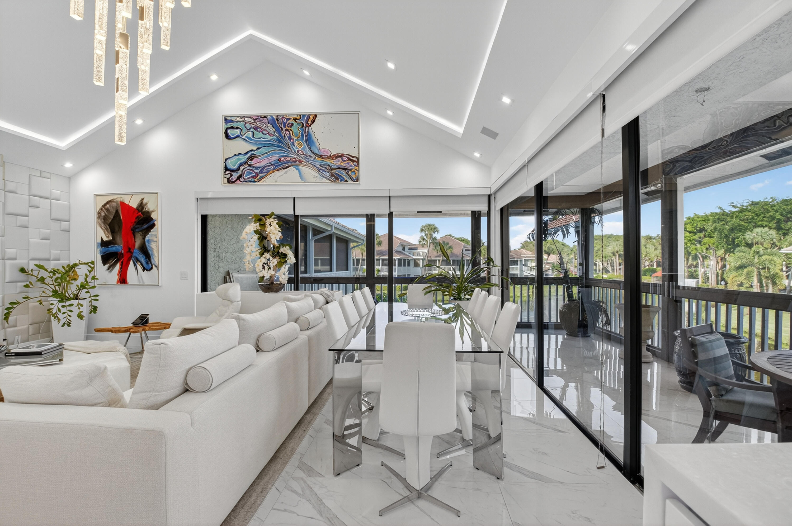 19297 Sabal Lake Drive, Unit 5072 Boca Raton, FL 33434 - Photo 10 of 59 a living room with furniture and a floor to ceiling window