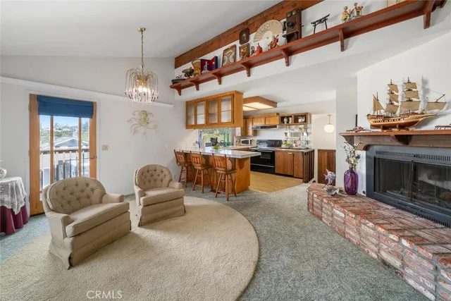 a view of a balcony with furniture