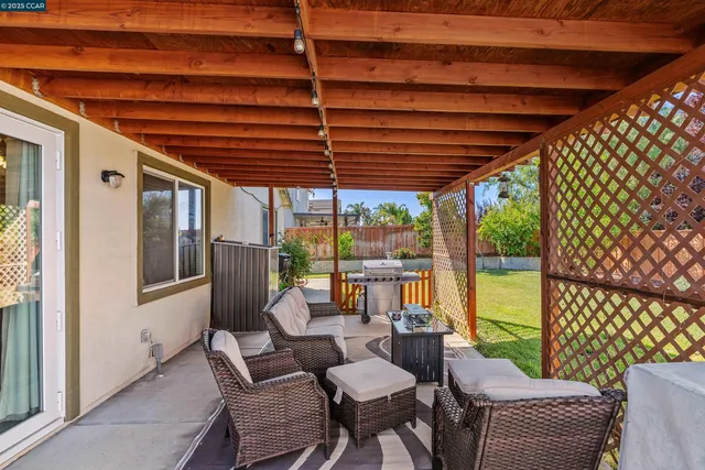 a outdoor space with patio furniture