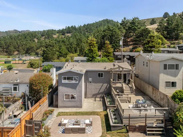 an aerial view of multiple house