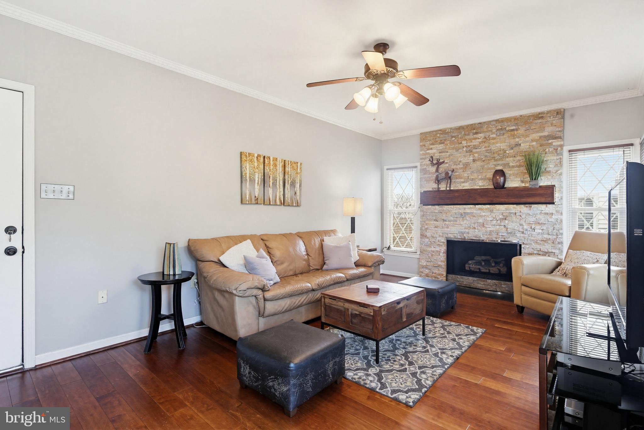 18906 Lindenhouse Road Gaithersburg, MD 20879 - Photo 13 of 48 a living room with furniture and a fireplace