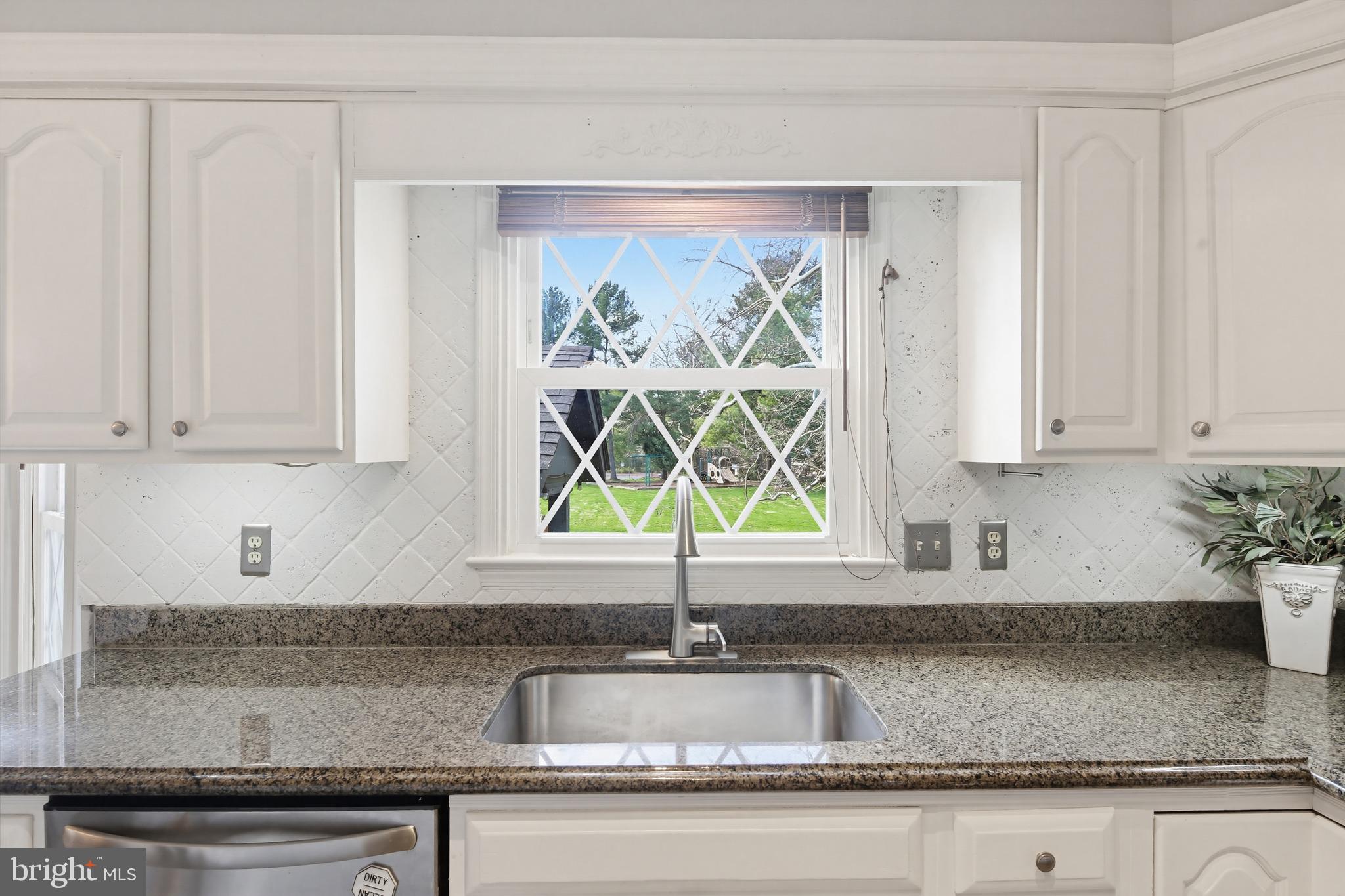 18906 Lindenhouse Road Gaithersburg, MD 20879 - Photo 19 of 48 a kitchen with granite countertop a sink window and cabinets