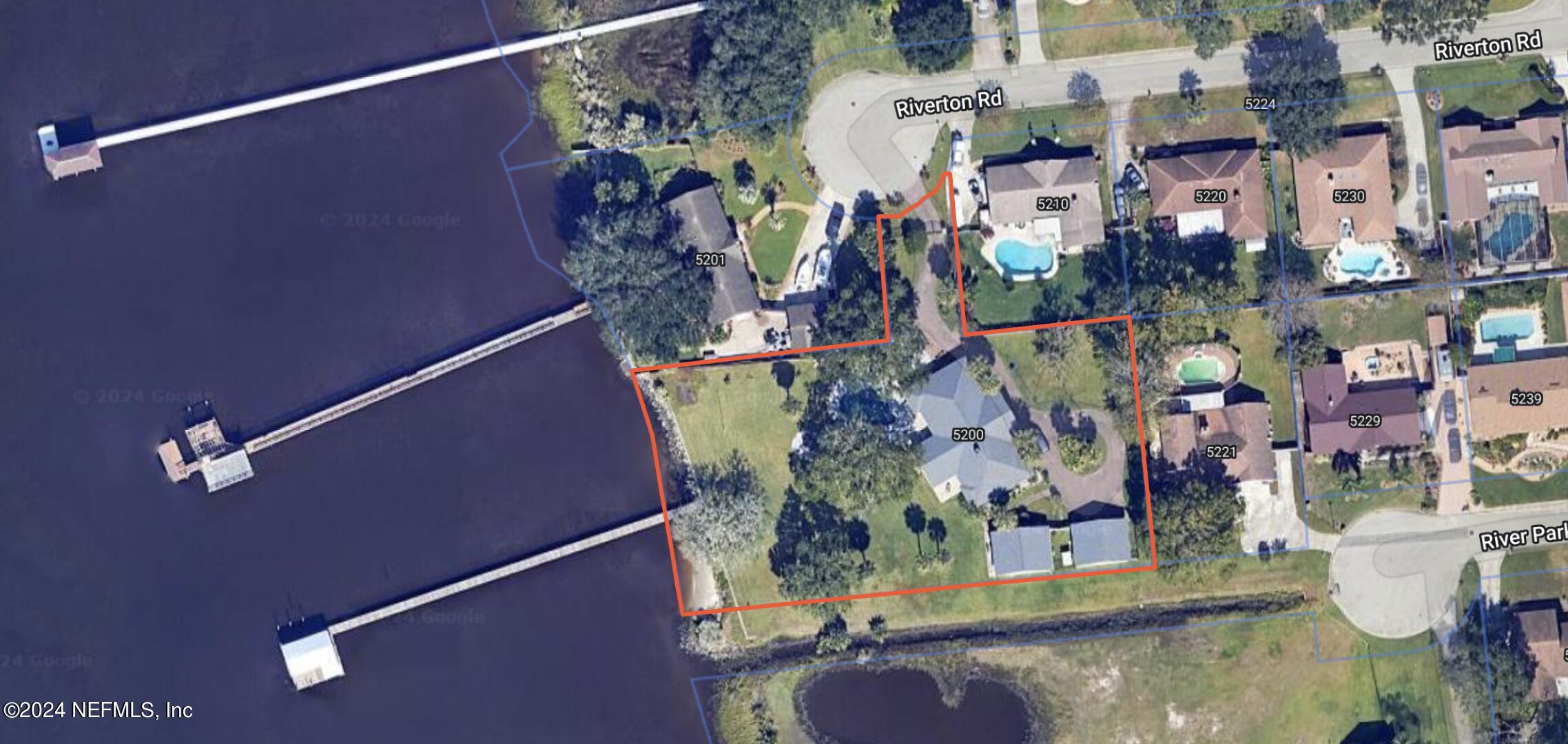 5200 Riverton Road Jacksonville, FL 32277 - Photo 1 of 90 Aerial view with boundary lines