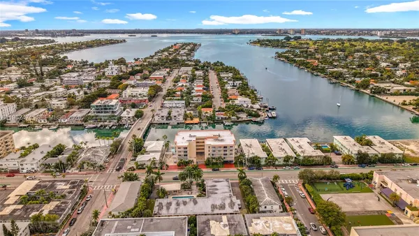 a view of a city and an ocean view