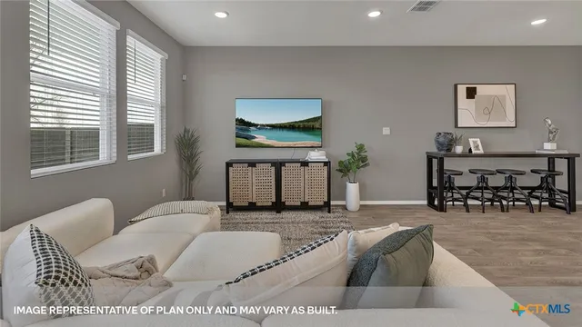 a living room with furniture