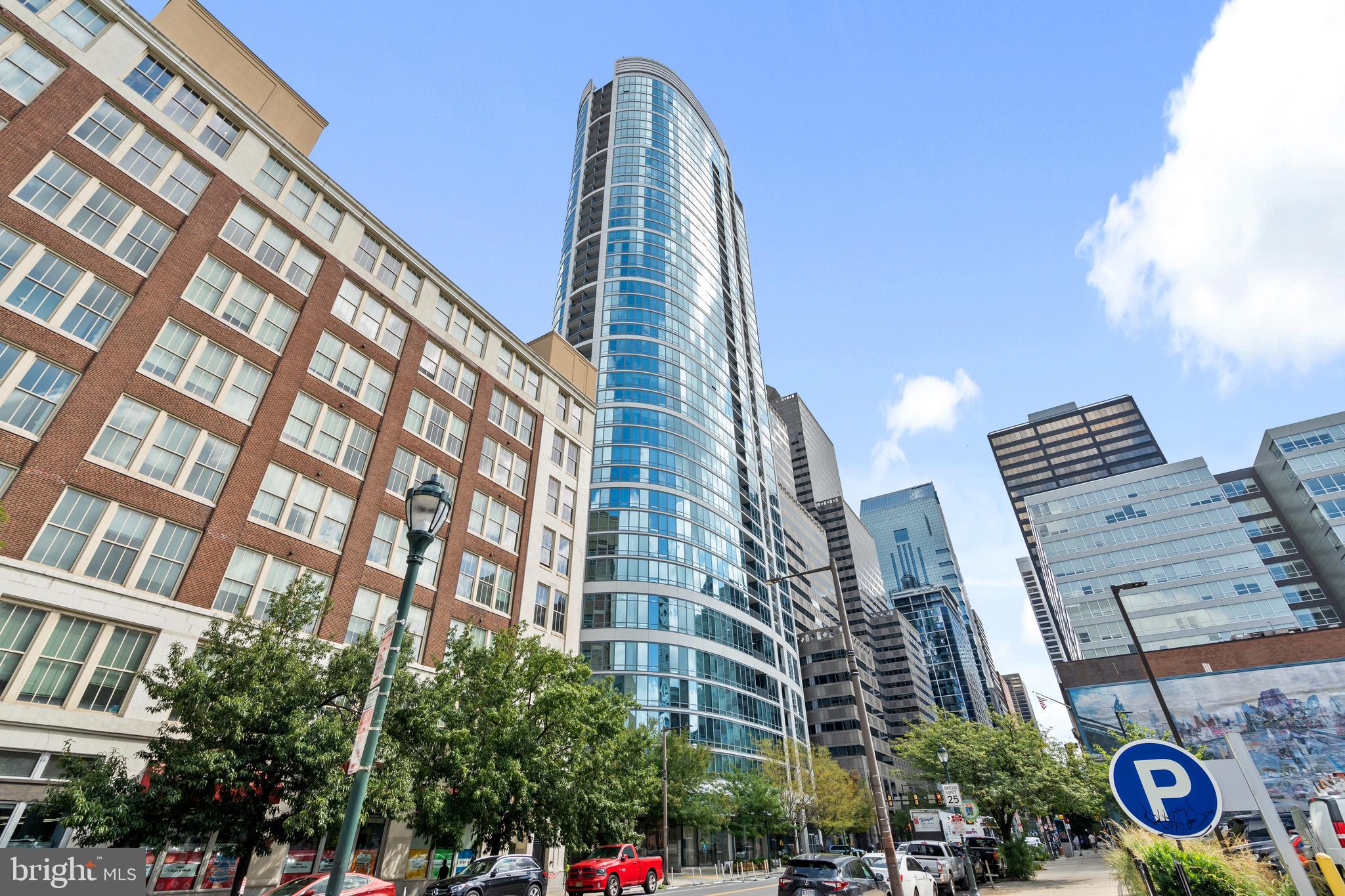 a front view of a building