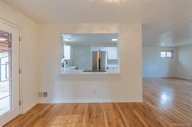 wooden floor in a kitchen