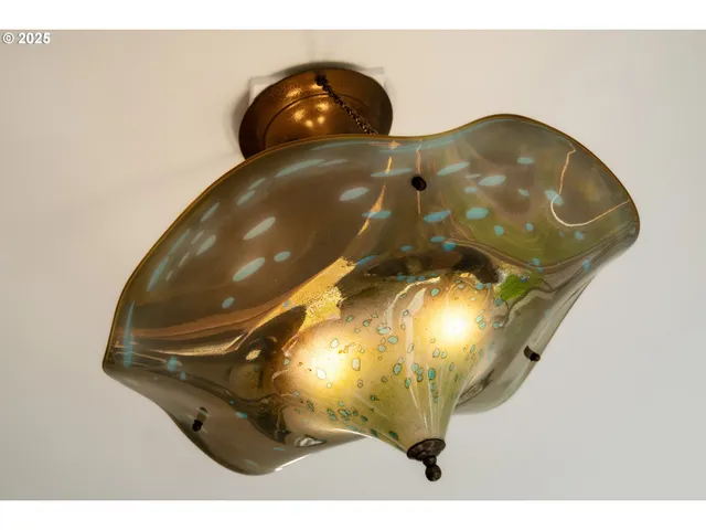 a view of a oval mirror