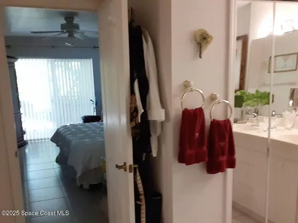 a close view of walk in closet