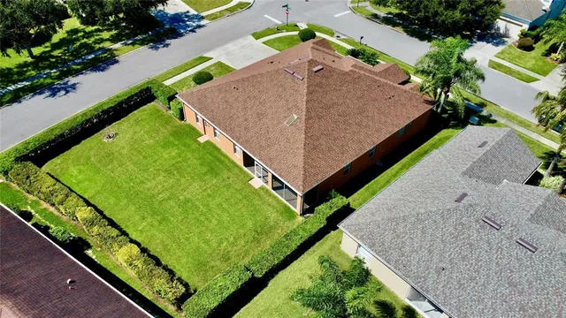 a view of a backyard with plants
