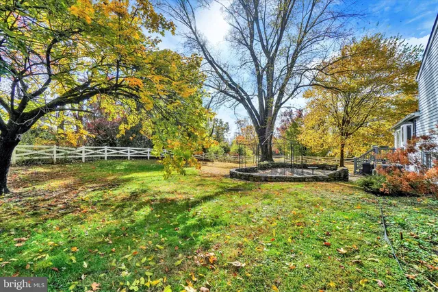 a view of backyard with swimming pool