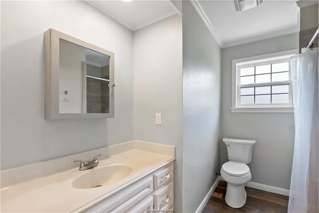 a bathroom with a toilet sink and a mirror