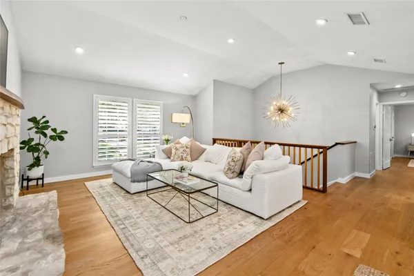 a living room with furniture