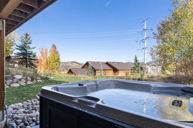 a view of a yard with an outdoor space