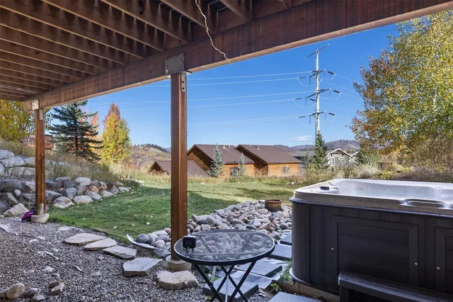 a outdoor view with a sitting space