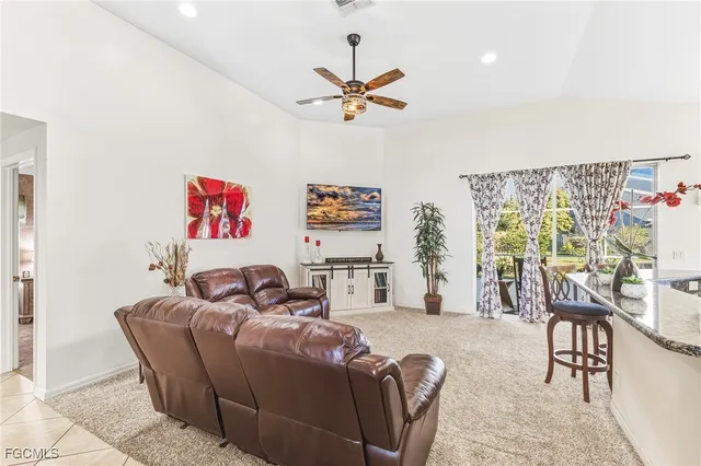 a living room with furniture