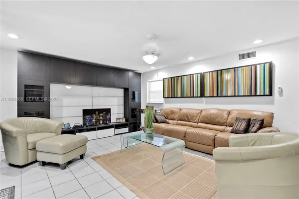 a living room with furniture