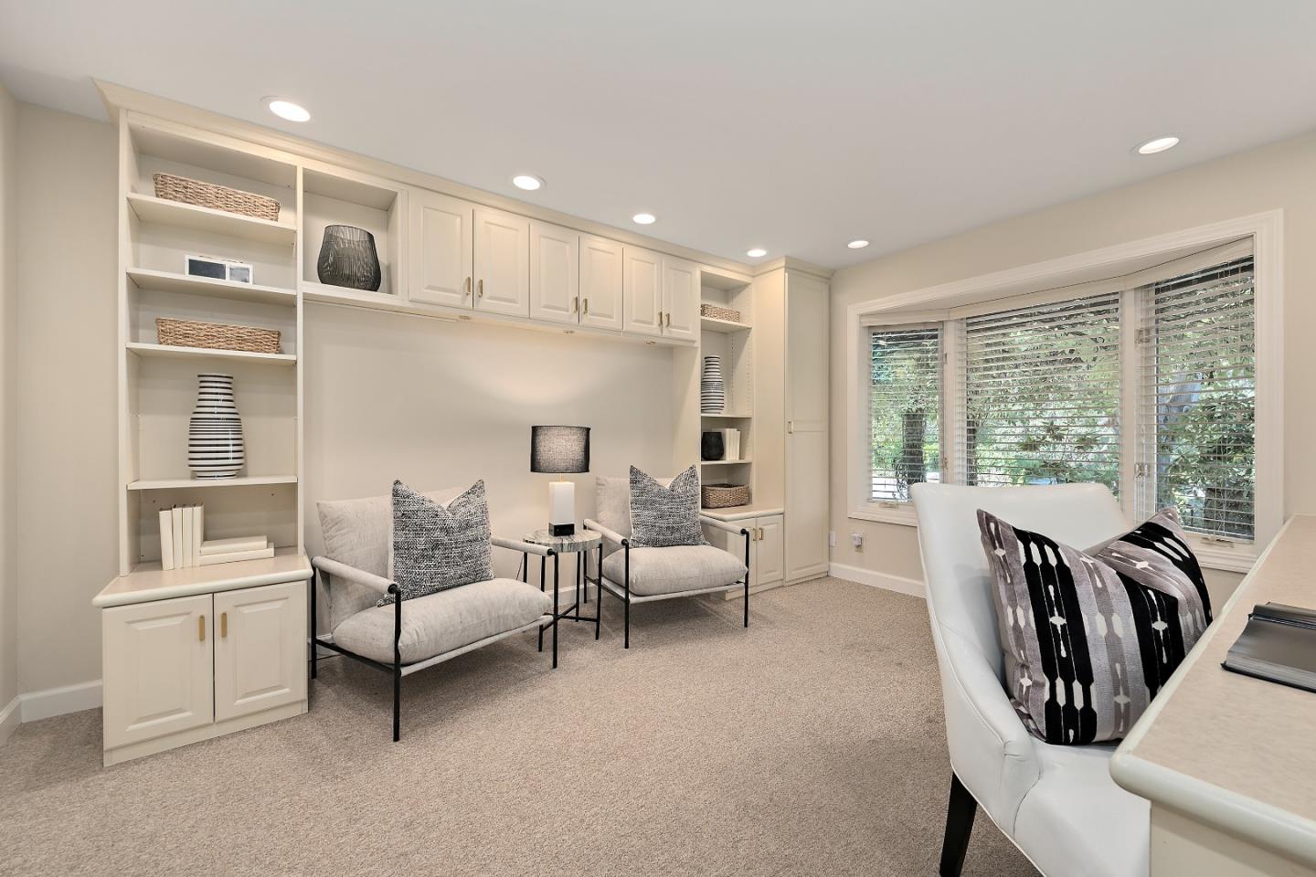 60 Linaria Way Portola Valley, CA 94028 - Photo 30 of 39 a living room with furniture and a floor to ceiling window
