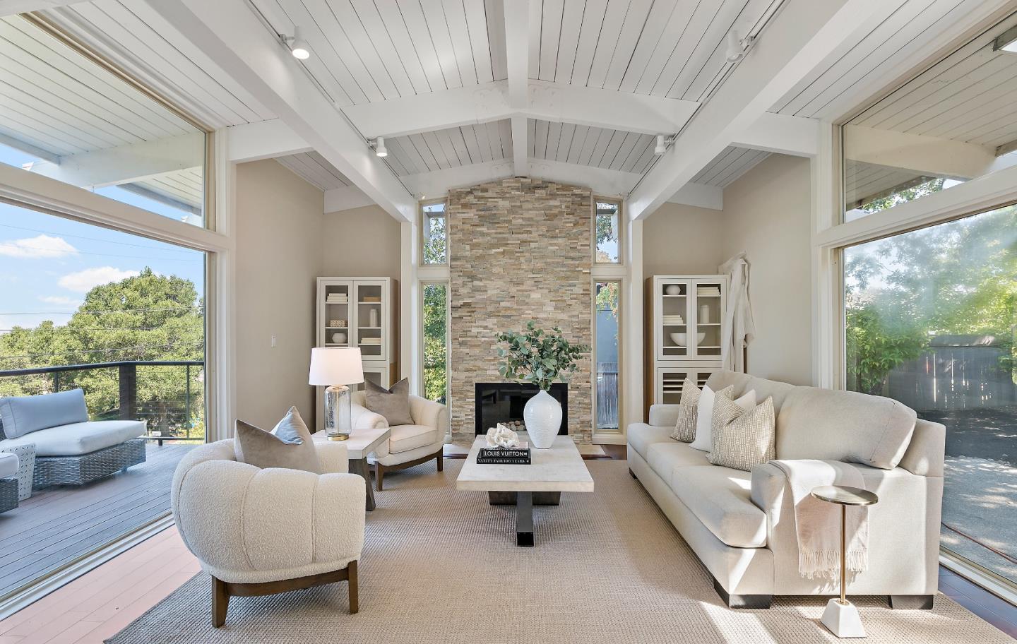 60 Linaria Way Portola Valley, CA 94028 - Photo 6 of 39 a living room with furniture couches and a large window