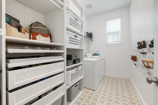 a view of storage and utility room in empty room