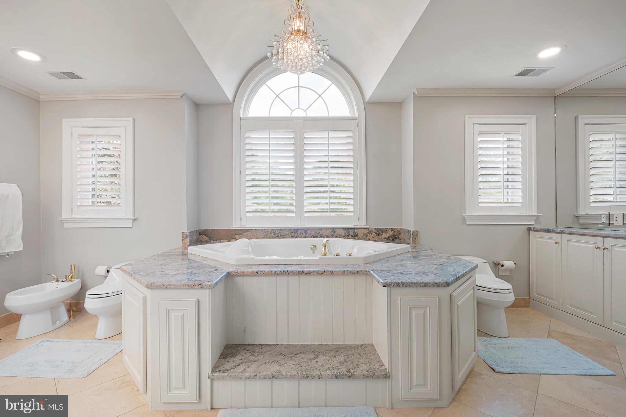 104 Indian Springs Road Kennett Square, PA 19348 - Photo 52 of 106 a bathroom with a granite countertop sink a toilet and a window