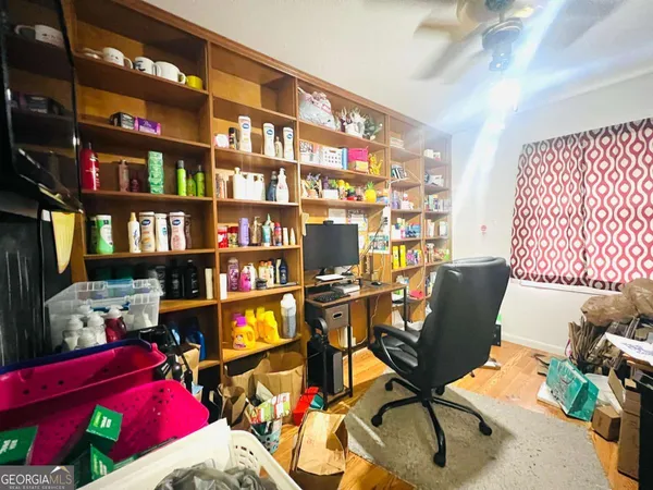 a view of a chairs in a room
