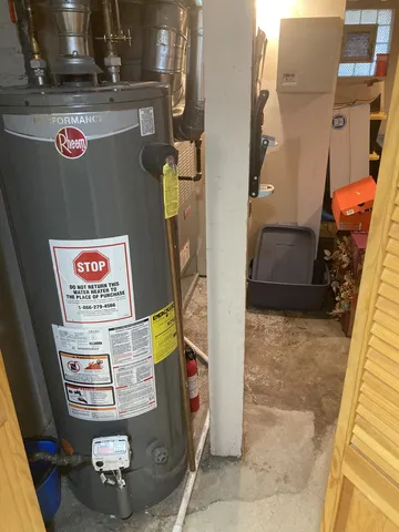 a close view of water heater room