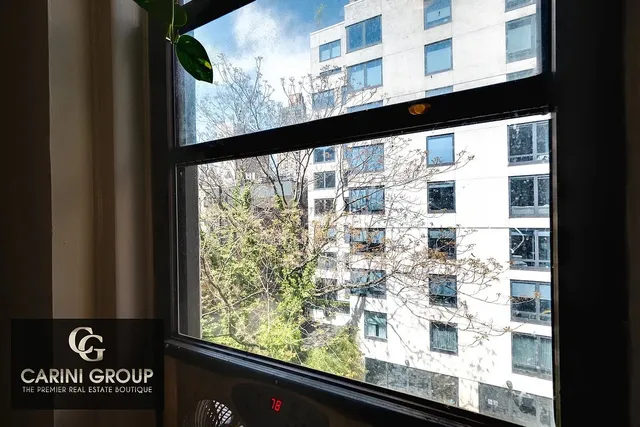a view of a building from a window