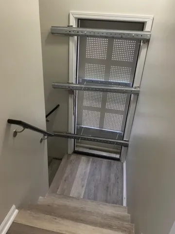 a bathroom with a sink and mirror