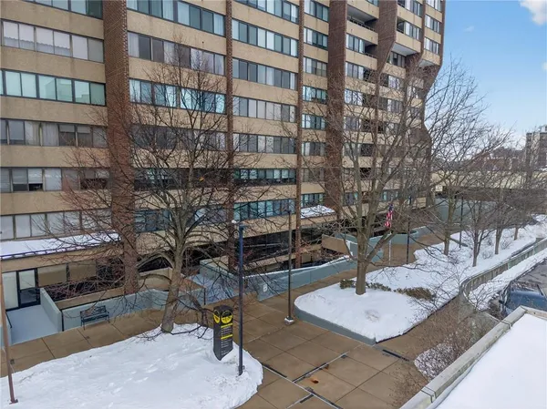 a picture of building with outdoor seating