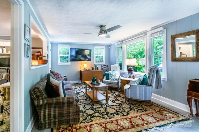 a living room with furniture