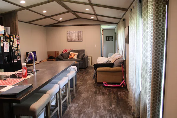 a view of a workspace with furniture