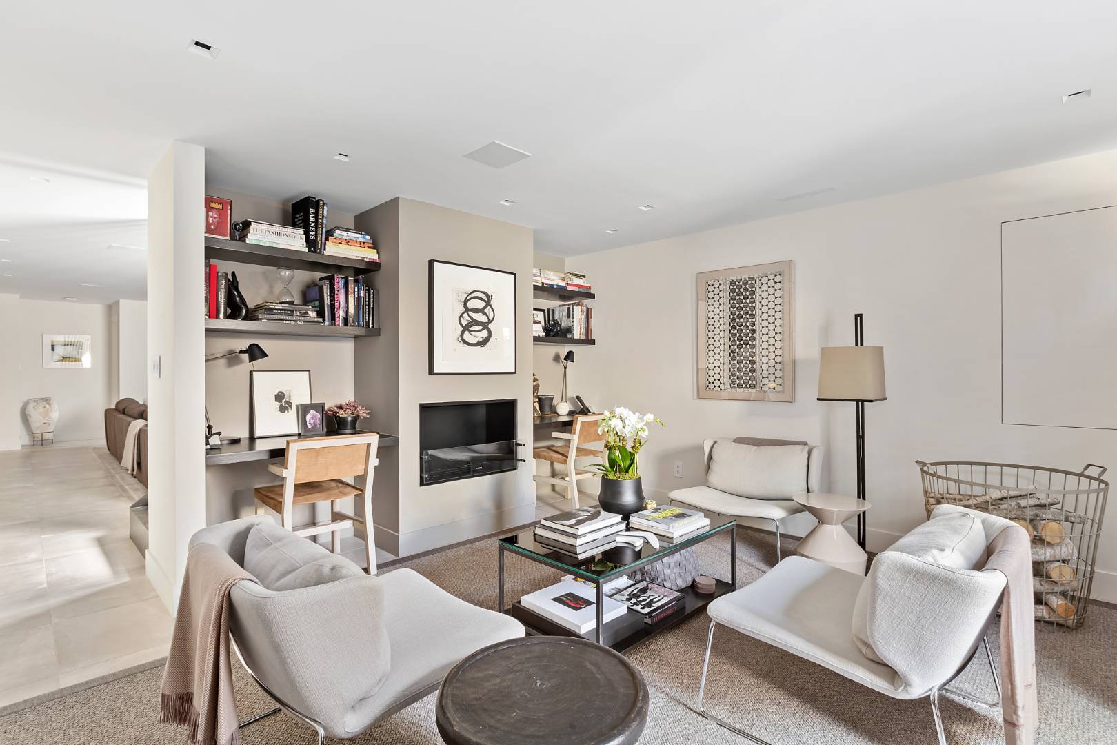 716 Hands Creek Road East Hampton, NY 11937 - Photo 8 of 24 a living room with furniture and a fireplace