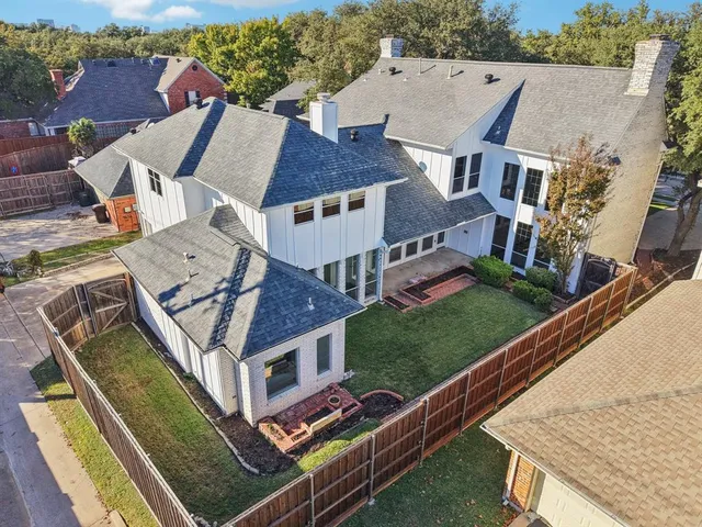 an aerial view of a house